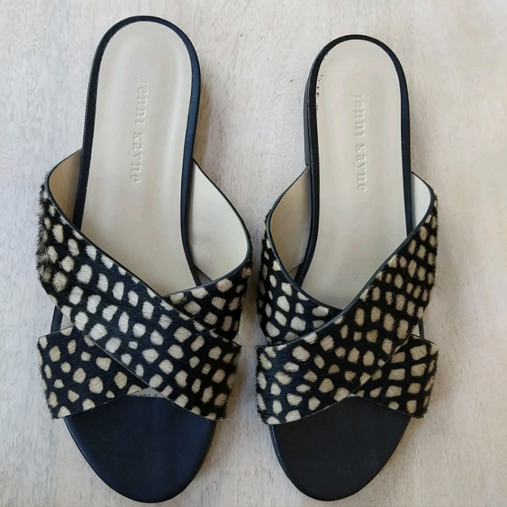 Jenni Kayne Pony Hair Crossover Sandal $395 Made In Italy 40 Women